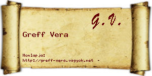 Greff Vera névjegykártya